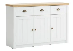 Buffet MARKSKEL 3 Portes Blanc/coloris Chêne
