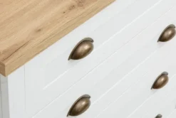 Commode 4 Tiroirs MARKSKEL Blanc/coloris Chêne -Magasin De Meubles 86997