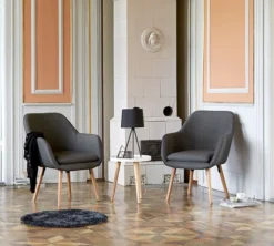 Bout De Canapé BAKKEBJERG Ø40 Blanc/naturel -Magasin De Meubles 87514 1