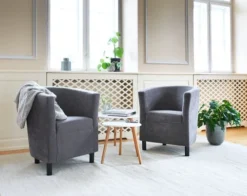 Bout De Canapé TAPS 55x55 Blanc/bambou -Magasin De Meubles 87568 1