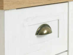 Table De Nuit MARKSKEL 1 Tiroir Blanc/coloris Chêne -Magasin De Meubles 98349