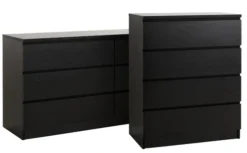 Commode 3+3 Tiroirs LIMFJORDEN Noir -Magasin De Meubles 98856 1