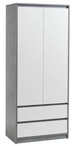 Armoire BILLUND 80x193 Blanc/béton