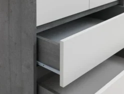 Armoire BILLUND 80x193 Blanc/béton -Magasin De Meubles 98865