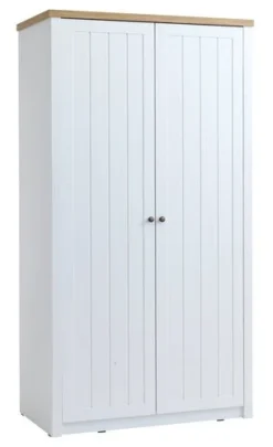 Armoire MARKSKEL 112x210 Blanc/chêne